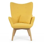 Скандинавське крісло з підніжками, жовте - Зображення 2