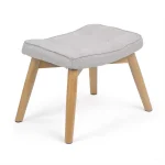 Скандинавське крісло з підніжками, світло-сіре - Зображення 3