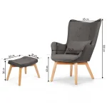 Крісло Sofatel Norse сіре з підніжкою - Зображення 10