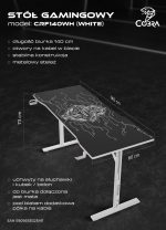 Геймерський стіл Cobra X-Mate CRF140WH - Зображення 18