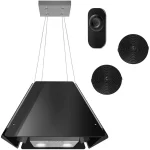 Витяжка кухонна скляна підвісна 60см чорна BT-222 - Зображення 2