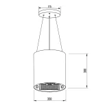 Витяжка кухонна підвісна 35см чорна BT-227 - Зображення 10