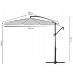 Складаний садовий парасоль Plonos з 6 сегментів сірий діаметром 350 см - Надійний захист від сонця - Зображення 9