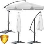 Складаний садовий парасоль Plonos з 6 сегментів сірий діаметром 350 см - Надійний захист від сонця - Зображення 2