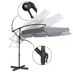 Складаний садовий парасоль 8 сегментів сірий 350 см - Надійний захист від сонця - Зображення 12