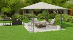 Садовий павільйон бежевий намет 3x3 м Plonos 4932 - Ідеальний захист вашого задоволення - Зображення 3