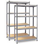 Металевий складський стелаж набір 2 шт. 180 x 90 x 40 см Plonos PL-702 - Для великого вантажу - Зображення 2