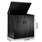 Садова скриня 116 x 112,5 x 71 см 775 л чорна - Великі об'єми для зберігання - Зображення 16