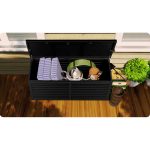 Садова скриня 143,5 x 57 x 53,5 см 390 л чорна - Створення простору для зберігання на свіжому повітрі - Зображення 10