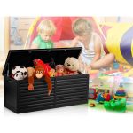 Садова скриня 143,5 x 57 x 53,5 см 390 л чорна - Створення простору для зберігання на свіжому повітрі - Зображення 11