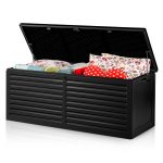 Садова скриня 143,5 x 57 x 53,5 см 390 л чорна - Створення простору для зберігання на свіжому повітрі - Зображення 9