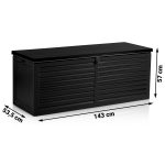 Садова скриня 143,5 x 57 x 53,5 см 390 л чорна - Створення простору для зберігання на свіжому повітрі - Зображення 14