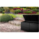 Садова скриня 143,5 x 57 x 53,5 см 390 л чорна - Створення простору для зберігання на свіжому повітрі - Зображення 5