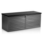 Садова скриня 143 x 57 x 53,5 см 390 л чорна-сіра – Елегантність і функціональність для Вашого саду