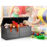 Садова скриня 143 x 57 x 53,5 см 390 л чорна-сіра – Елегантність і функціональність для Вашого саду - Зображення 14