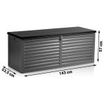 Садова скриня 143 x 57 x 53,5 см 390 л чорна-сіра – Елегантність і функціональність для Вашого саду - Зображення 10