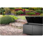 Садова скриня 143 x 57 x 53,5 см 390 л чорна-сіра – Елегантність і функціональність для Вашого саду - Зображення 11