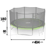 Батут садовий 13ft/404 см з зовнішньою сіткою та драбинкою Neo-Sport - Просторий і безпечний для дітей - Зображення 3