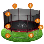 Батут садовий 14ft/435 см з зовнішньою сіткою та драбинкою Neo-Sport - Комфорт і безпека для усієї родини - Зображення 9