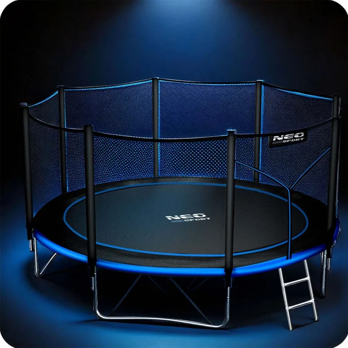 Батут садовий 14ft/435 см з зовнішньою сіткою та драбинкою Neo-Sport - Для великих просторів та безпеки - Зображення 5