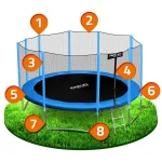 Батут садовий 15ft/465 см з зовнішньою сіткою та драбинкою Neo-Sport - Просторий і надійний для великої родини - Зображення 10