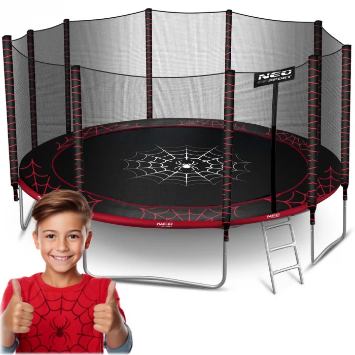 Батут садовий 15ft/465 см з зовнішньою сіткою та драбинкою Neo-Sport - Ідеальний для активного відпочинку - Зображення 1