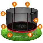 Батут садовий 8ft/252 см з зовнішньою сіткою та драбинкою Neo-Sport - Додатковий комфорт та безпека - Зображення 9