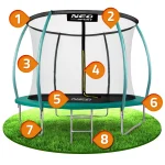 Батут садовий профільований 10ft/312 см з внутрішньою сіткою Neo-Sport - Просторий і зручний для активних ігор - Зображення 10