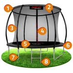 Батут садовий профільований 10ft/312 см з внутрішньою сіткою Neo-Sport - Підвищена стійкість і комфорт - Зображення 11