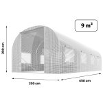 Посилений садовий тунель 2 x 4.5 м (9 м²) білий Plonos - Надійна теплиця - Зображення 3