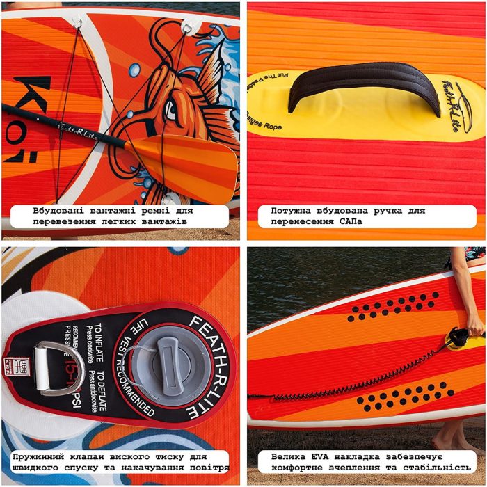 SUP дошка KOI 335 см дошка для спокійного катання і тренувань - Зображення 6