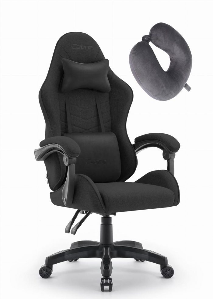 Ігрове крісло CABRO C500 Black fabric чорний стильний дизайн та зручність для геймерів - Зображення 1