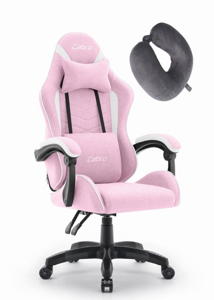 Ігрове крісло CABRO C500 Fabric pinc white (рожеве) стиль та комфорт у кожній деталі для геймерів - Зображення 1