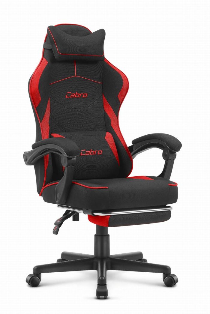 Ігрове крісло CABRO C502 FABRIC чорно-червоний динамічний стиль та комфорт для геймерів - Зображення 1