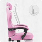 Геймерське крісло Cabro C502 Тканина Рожево-біле стиль та комфорт для геймерів - Зображення 8