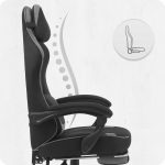 Ігрове крісло CABRO C504 FABRIC чорно-сіра тканина стильний дизайн та комфорт - Зображення 4