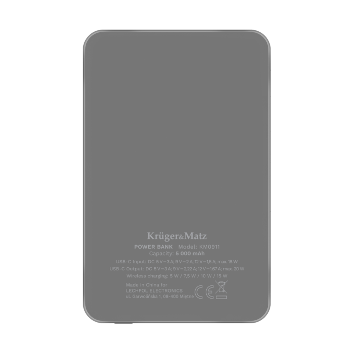 Індукційний Повербанк Powerbank Kruger&Matz 5000 mAh Mag Safe - Зображення 4