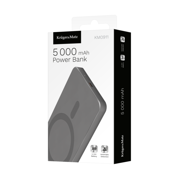 Індукційний Повербанк Powerbank Kruger&Matz 5000 mAh Mag Safe - Зображення 6
