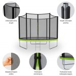 Батут з зовнішньою сіткою Sider 252 см FT 8 (244-252 см) ідеальний для активного відпочинку - Зображення 5