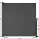 Тент бічний розкладний ART-2181 markiz Florabest Параван Антрацит 300х160 - Зображення 4