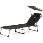 Шезлонг металевий чорний Outtec О-42045 для відпочинку на природі та в саду