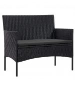 Комплект садових меблів Gordon з ротангу Чорний - Зображення 6