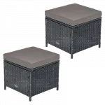 Садові пуфи VELACO LARA-BL з ротангу чорного кольору