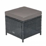 Садові пуфи VELACO LARA-BL з ротангу чорного кольору - Зображення 2