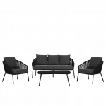 Комплект садових меблів SIERRA-BL VELACO з чорного металу, 5 предметів