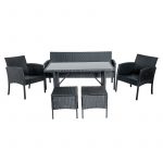 Комплект садових меблів з техноратангу VELACO Manas антрацит , 6 предметів - Зображення 2