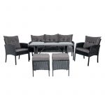 Комплект садових меблів з техноратангу VELACO Manas антрацит , 6 предметів