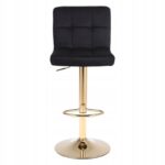 Барний стілець RAFA03-BL-GL чорний оксамит на золотій ніжці - Зображення 2
