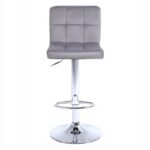 Барний стілець RAFA03-GR-CH сірий оксамит, хромована основа - Зображення 2