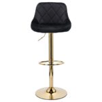 Барний стілець XENA01-BL-GL чорний оксамит на золотій ніжці - Зображення 2